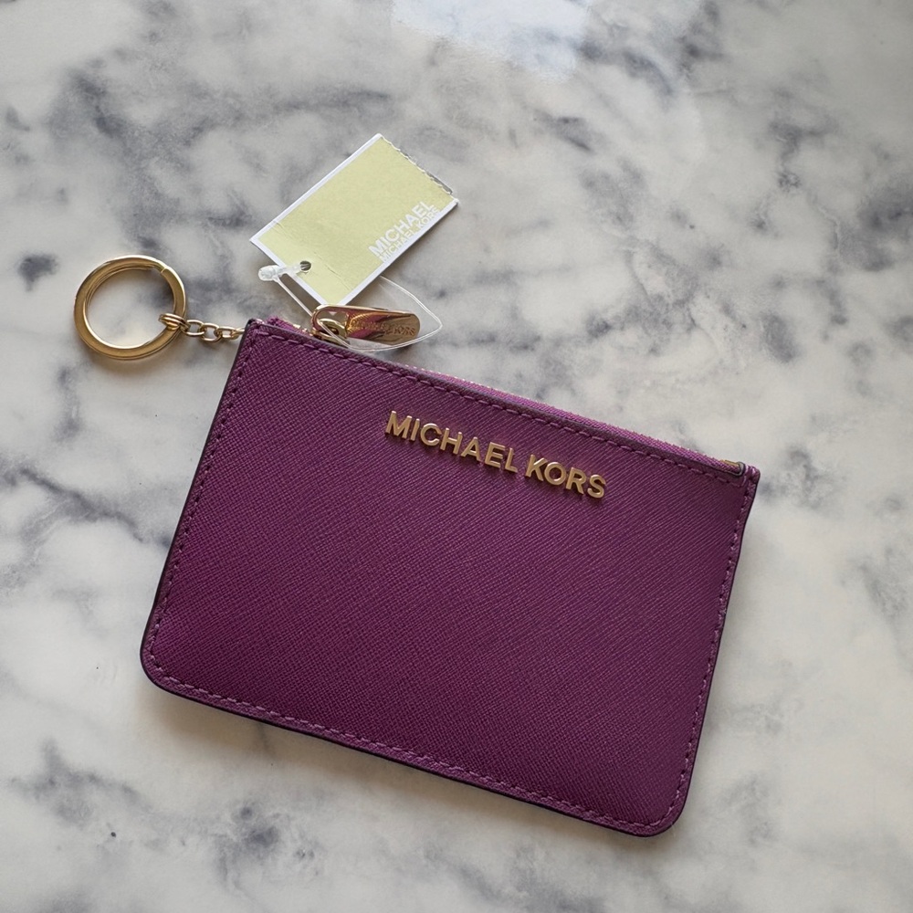 Michael Kors Plum Key & Card Holder